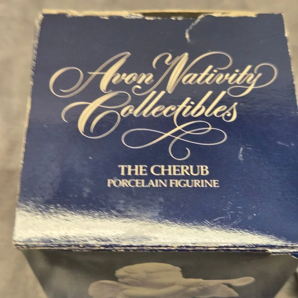 Avon Nativity Collectibles The Cherub Porcelain Figurine 1989 White Bisque Angel
